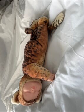 Vintage Anne Geddes Leopard Baby Plush Doll 1990s Collectible Stuffed Animal